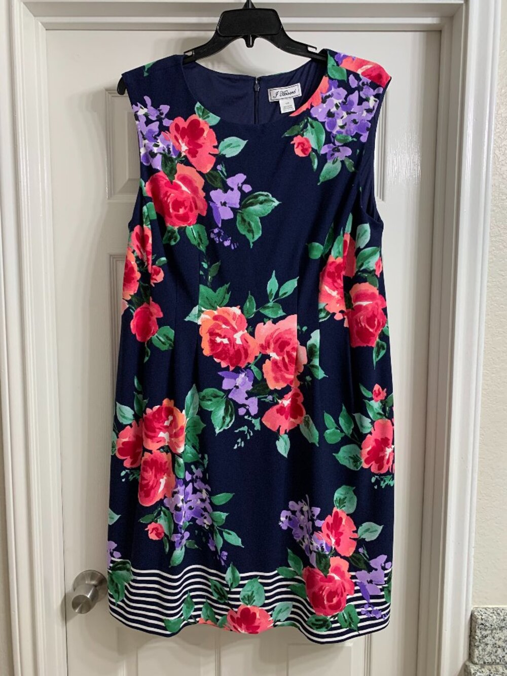J. Howard Brand Women's Blue Floral Sleeveless Dress, Size 18W